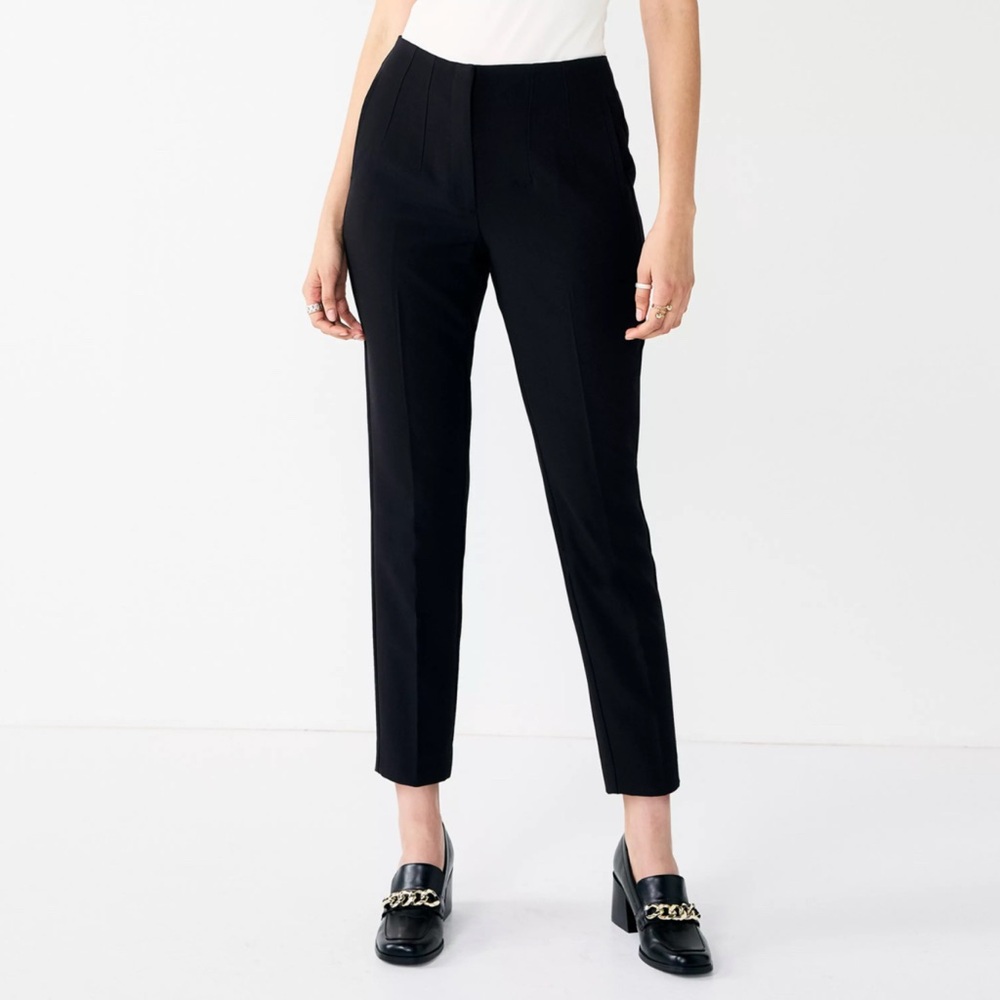 High-Waisted Tailored Black Women's Dress Pants